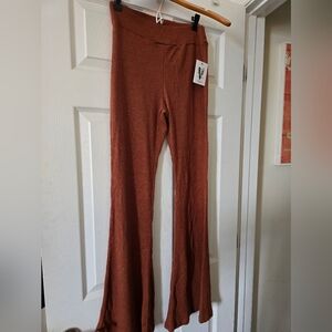Juniors Orange/Rust Flared Lounge Pants